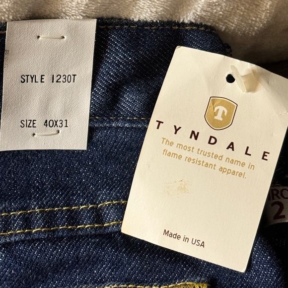 Tyndale FR Flame Resistant Denim Blue Jeans Men Sz 40X31 Indura Style I230T USA - Picture 3 of 7